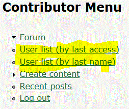 contributor menu